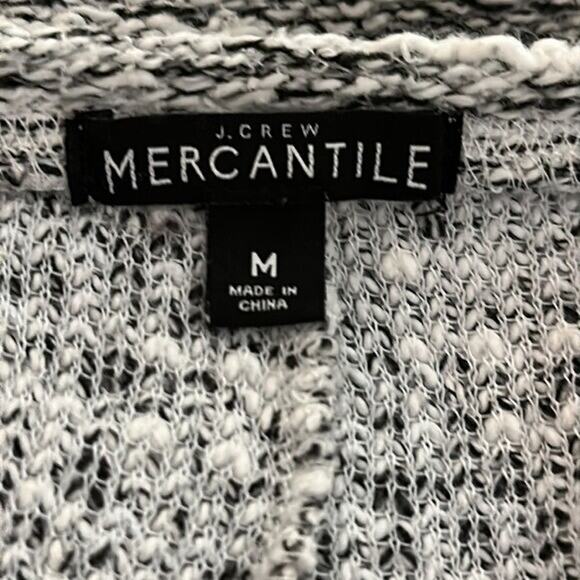 J Crew Mercantile Sweater Womens Medium Gray Knit Marled Tunic Textured Boxy - Picture 9 of 11